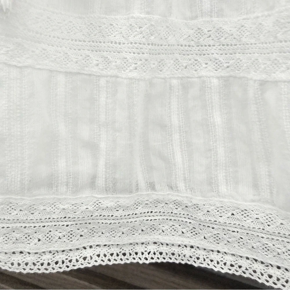 ZADIG & VOLTAIRE JOXINI WHITE COTTON LACE TRIM MINI SKIRT - Picture 4 of 14